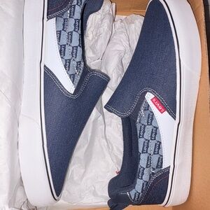Levi's Women’s Navy and White Slip-On Sneakers/ NEVER WORN